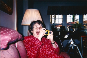 Mom and her famous laugh, on a Christmas morning in New York. Probably eight years ago or so.